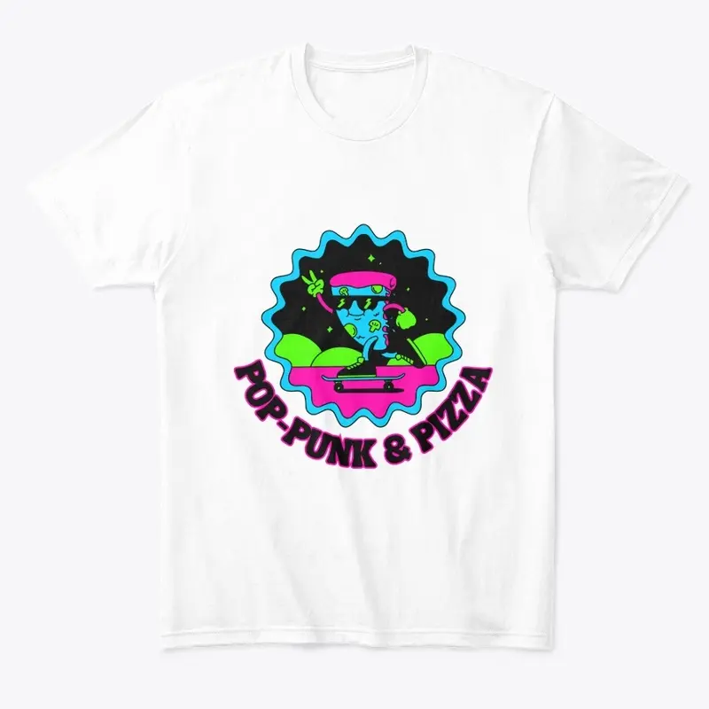 Skater Pizza - pink outline